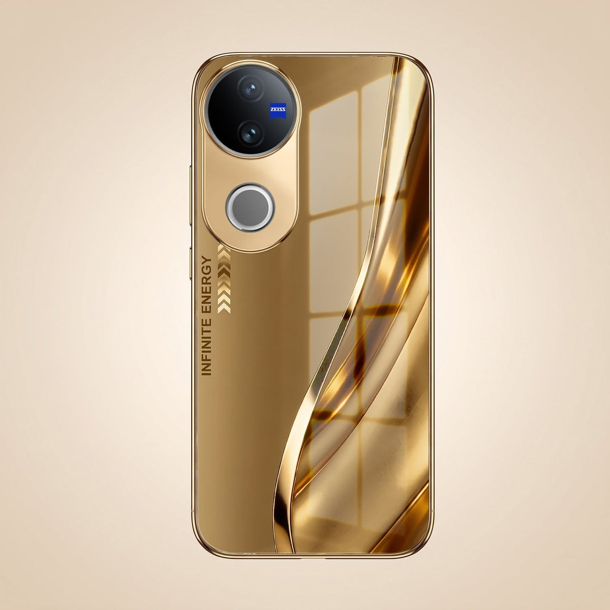 Vivo T4R 5G Luxury Infinity Energy Gold Electroplated Glass Phone Case