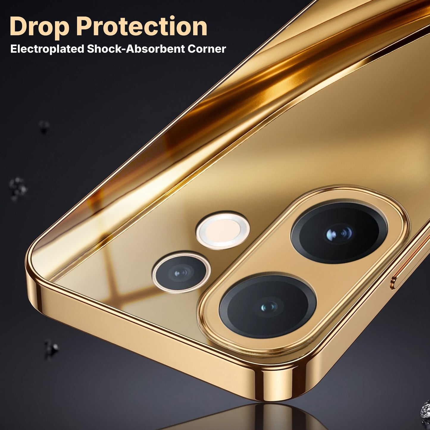 Vivo V60 5G Luxury Infinity Energy Gold Electroplated Glass Phone Case