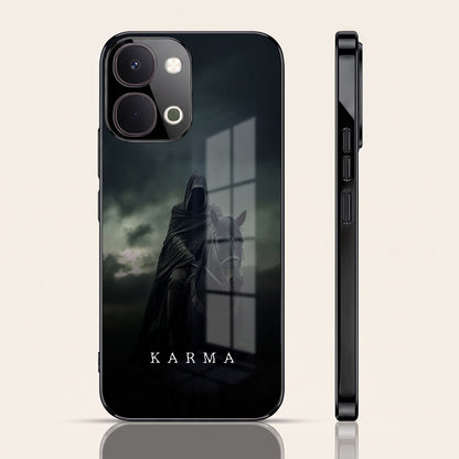 Vivo T5x 5G Karma Black Electroplated Glass Phone Back Case