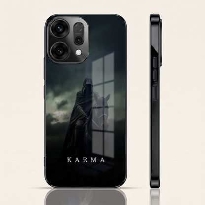Oppo Reno 14 5G Karma Black Electroplated Glass Phone Back Case