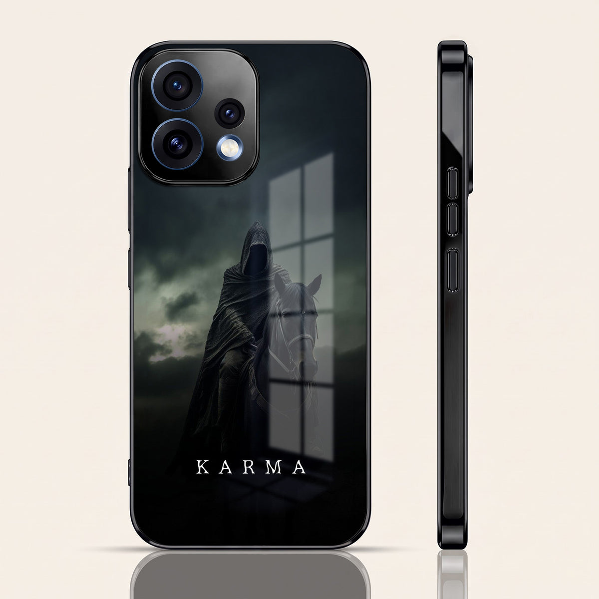 Oppo Reno 15 5G Karma Black Electroplated Glass Phone Back Case