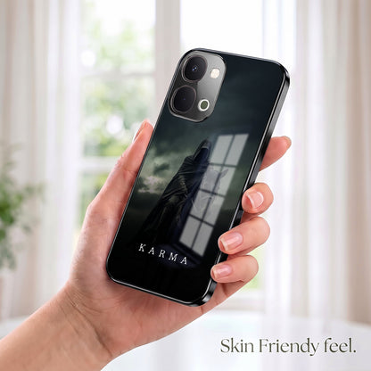 Vivo T5x 5G Karma Black Electroplated Glass Phone Back Case