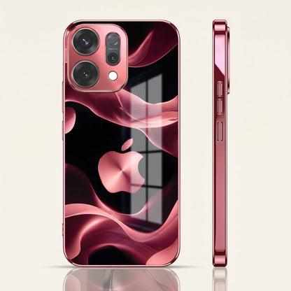 Oppo Reno 14 5G Luxury Wave Pink Electroplated Glass Phone Back Case