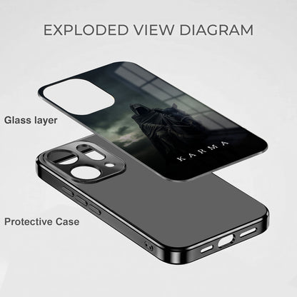 Oppo Reno 14 5G Karma Black Electroplated Glass Phone Back Case