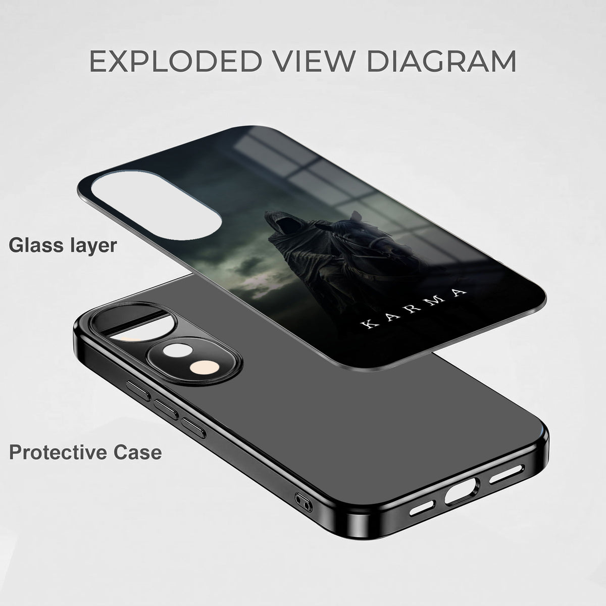 Vivo V40 Pro 5G Karma Black Electroplated Glass Phone Back Case