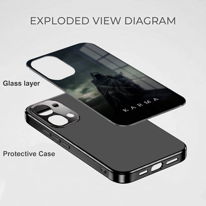 Vivo T5x 5G Karma Black Electroplated Glass Phone Back Case