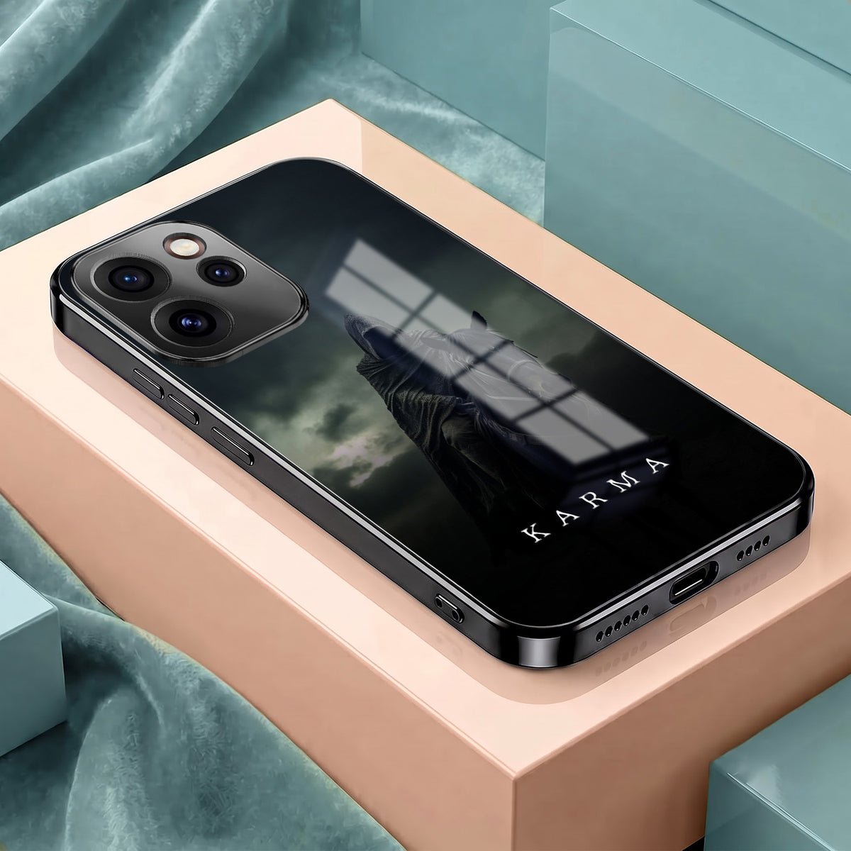 Oppo Reno 15 Pro Mini 5G Karma Black Electroplated Glass Phone Back Case