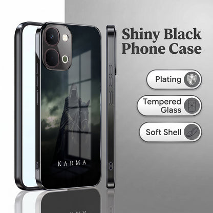 Vivo T5x 5G Karma Black Electroplated Glass Phone Back Case