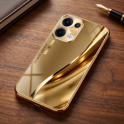 Oppo Reno 13 5G Luxury Infinity Energy Gold Electroplated Glass Phone Case