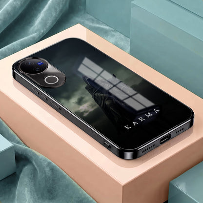 Vivo V50 5G Karma Black Electroplated Glass Phone Back Case