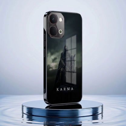 Vivo T5x 5G Karma Black Electroplated Glass Phone Back Case