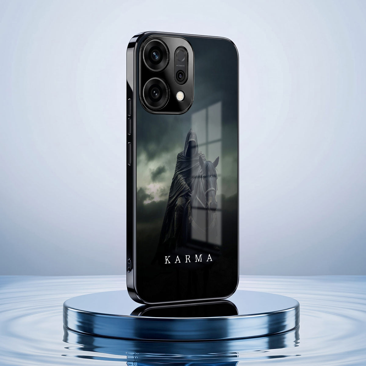 Oppo Reno 14 5G Karma Black Electroplated Glass Phone Back Case