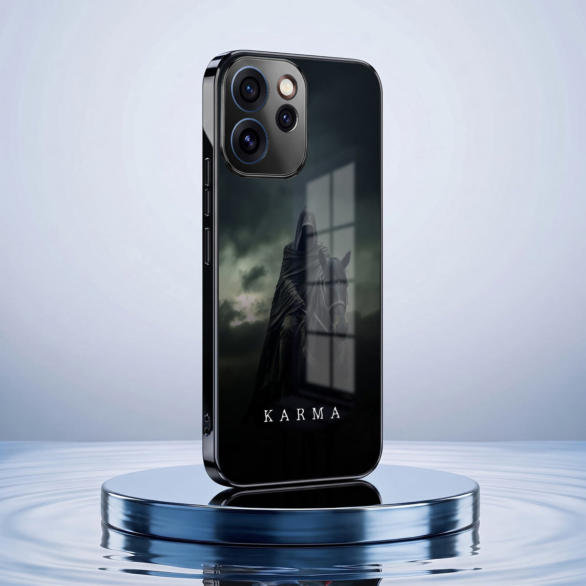 Oppo Reno 15 Pro Mini 5G Karma Black Electroplated Glass Phone Back Case