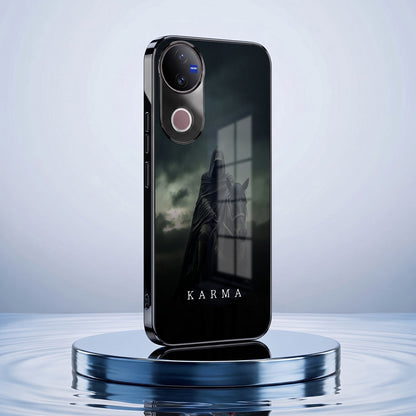 Vivo V50 5G Karma Black Electroplated Glass Phone Back Case