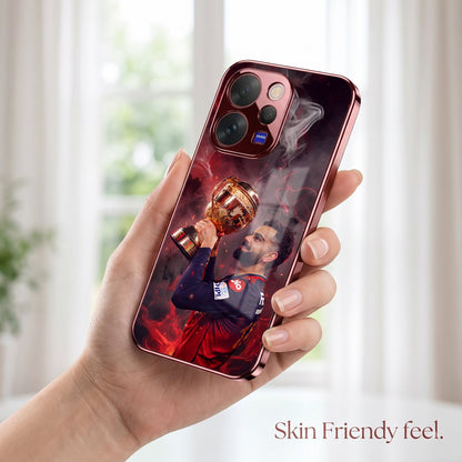 Vivo V70 5G Virat Kohli Burgundy Electroplated Glass Back Case