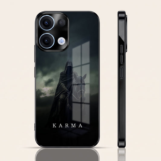 Oppo Reno 13 5G Karma Black Electroplated Glass Phone Back Case