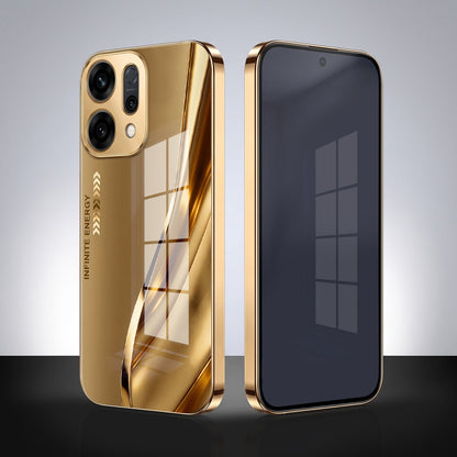 Oppo Reno 14 5G Luxury Infinity Energy Gold Electroplated Glass Phone Case