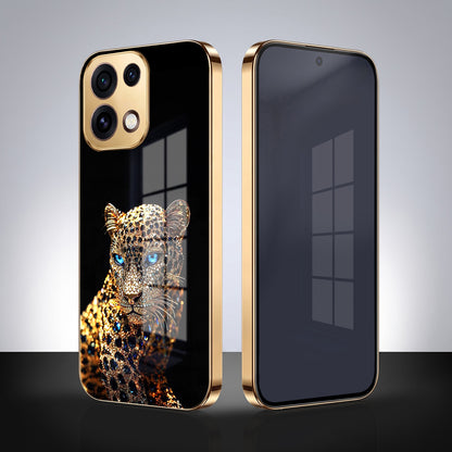 Oppo Reno 16C 5G Panther Gold Electroplated Glass Phone Back Case