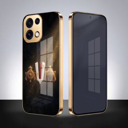 Oppo Reno 16C 5G Royal Heritage Edition Gold Electroplated Glass Phone Back Case