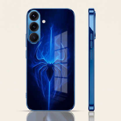 Samsung Galaxy A56 5G Neon Spider Blue Electroplated Glass Phone Back Case
