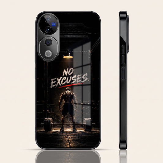 Vivo V40 Pro 5G No Excuses Black Electroplated Glass Phone Back Case
