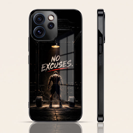 Oppo Reno 15 Pro Mini 5G No Excuses Black Electroplated Glass Phone Back Case