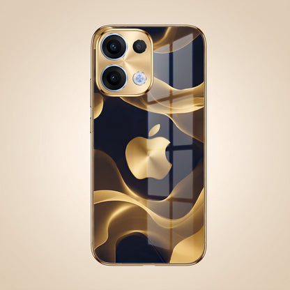 Oppo Reno 13 5G Luxury Wave Gold Electroplated Glass Phone Back Case