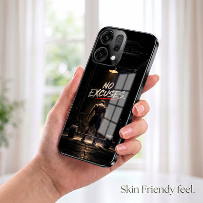 Oppo Reno 14 5G No Excuses Black Electroplated Glass Phone Back Case