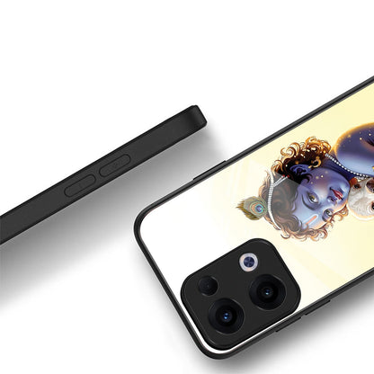 Oppo Reno 13 5G Premium Acrylic Shockproof Glass Back Case (Cute Krishna )