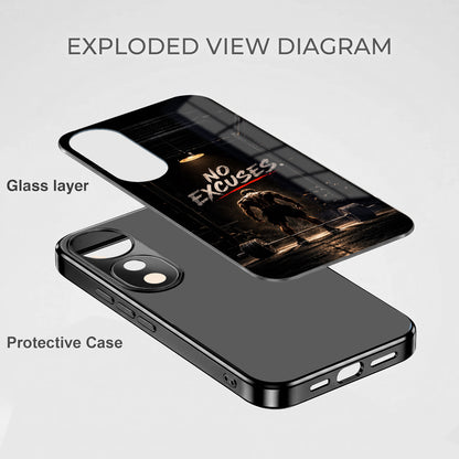 Vivo V40 Pro 5G No Excuses Black Electroplated Glass Phone Back Case
