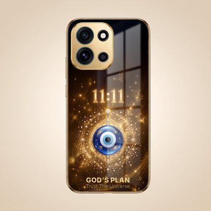 OnePlus Nord 6 5G God’s Plan Evil Eye Gold Electroplated Glass Phone Back Case