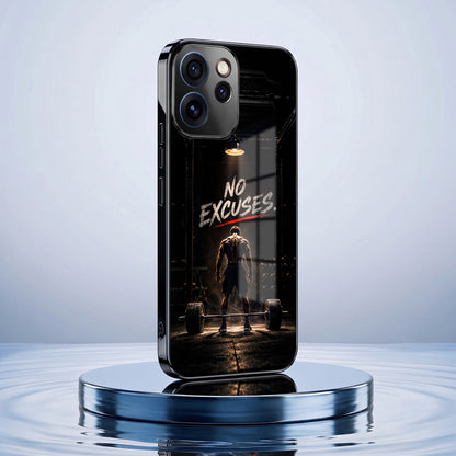 Oppo Reno 15 Pro Mini 5G No Excuses Black Electroplated Glass Phone Back Case