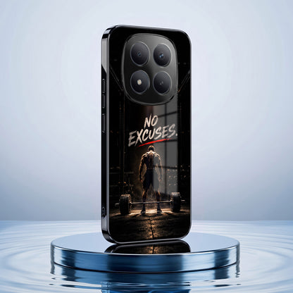 Redmi Note 15 Pro Plus 5G No Excuses Black Electroplated Glass Phone Back Case