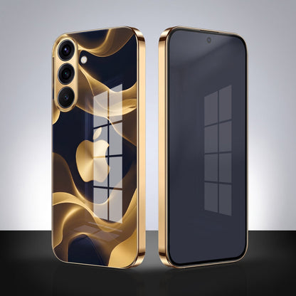 Samsung Galaxy A36 5G Luxury Wave Gold Electroplated Glass Phone Back Case