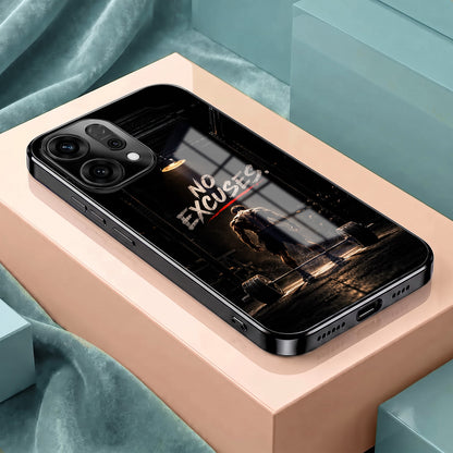 Oppo Reno 14 5G No Excuses Black Electroplated Glass Phone Back Case