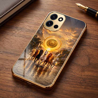 OnePlus Nord 6 5G Celestial Seven Horses Gold Electroplated Glass Phone Back Case