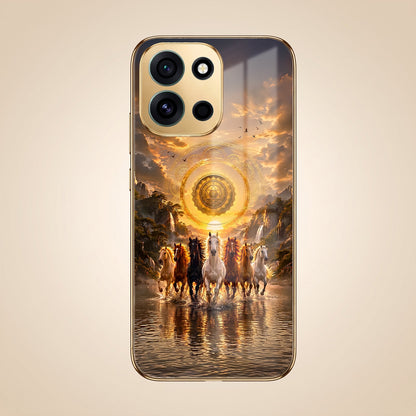 OnePlus Nord 6 5G Celestial Seven Horses Gold Electroplated Glass Phone Back Case