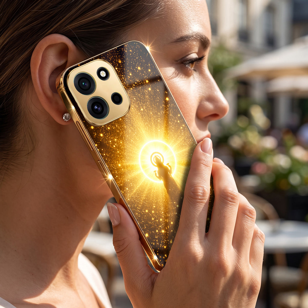OnePlus Nord 6 5G Lakshmi Sacred Gold Electroplated Glass Phone Back Case
