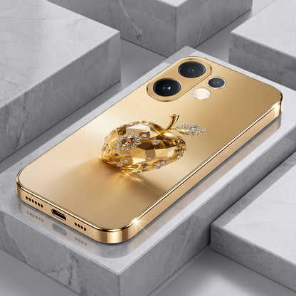 Vivo V60 5G Golden Apple Gold Electroplated Glass Phone Back Case