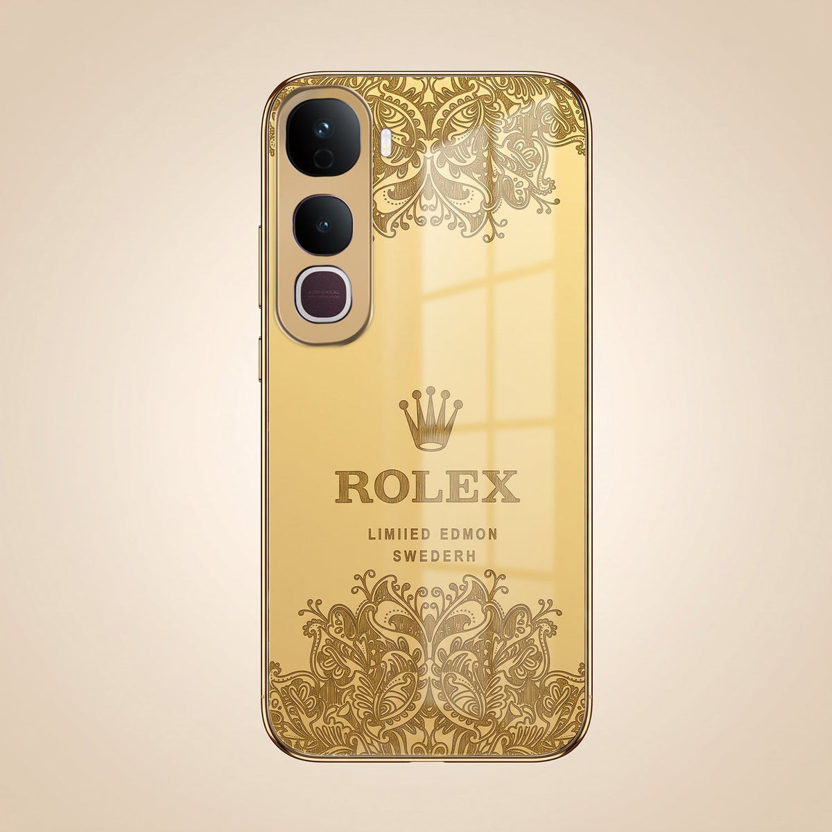 Vivo Y400 Pro 5G Rolex Crown Gold Electroplated Glass Phone Back Case
