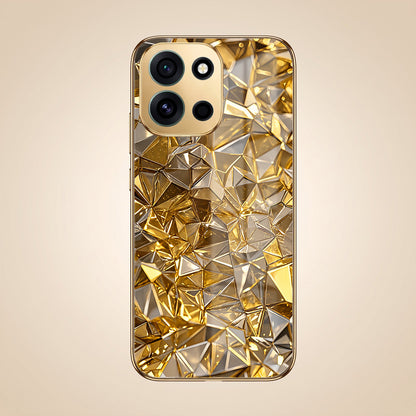 OnePlus Nord 6 5G Golden Diamond Shatter Gold Electroplated Glass Phone Back Case