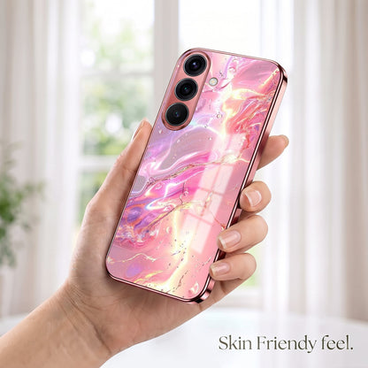 Samsung Galaxy A56 5G Pearl Aurora Pink Electroplated Glass Phone Back Case