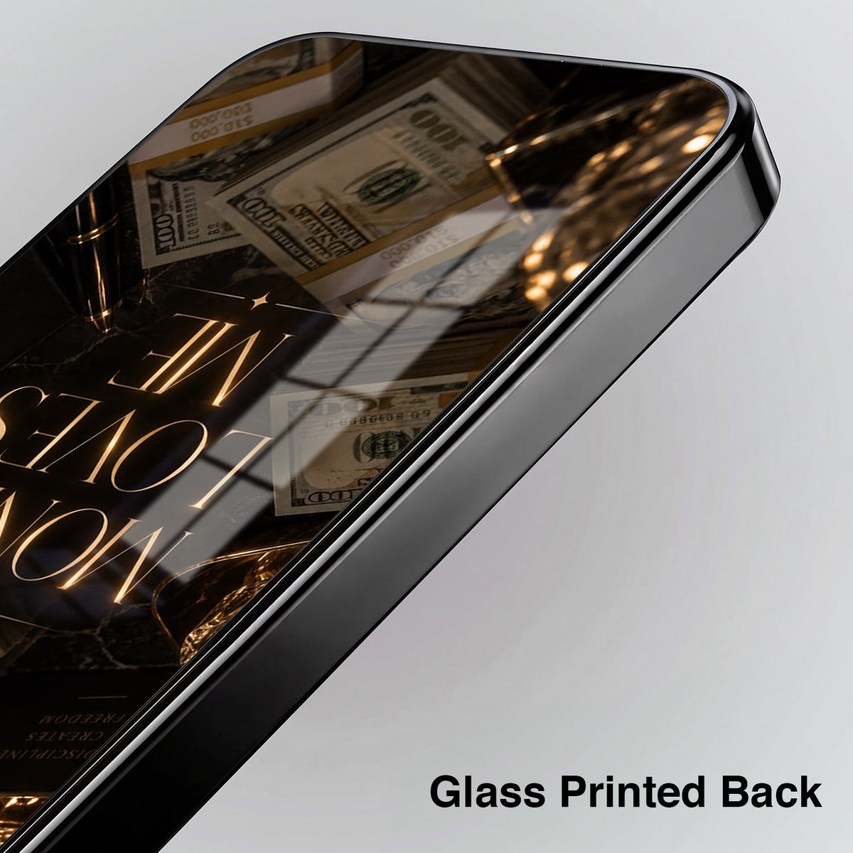 Vivo V50 5G Money Loves Me Black Electroplated Glass Phone Back Case