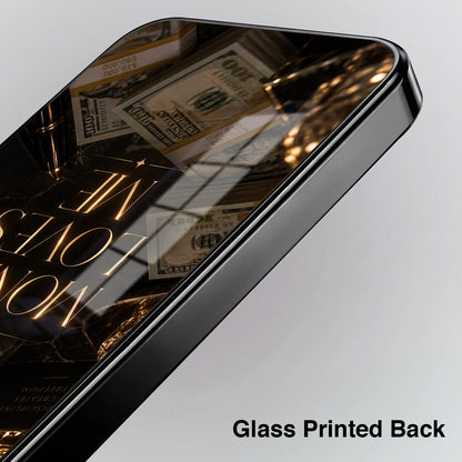 Vivo T5x 5G Money Loves Me Black Electroplated Glass Phone Back Case