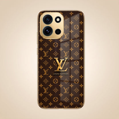OnePlus Nord 6 5G LV Brown Monogram Gold Electroplated Glass Phone Back Case