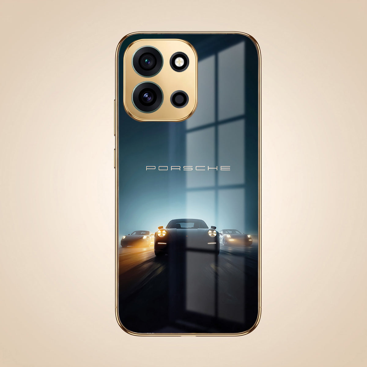 OnePlus Nord 6 5G Porsche Luxury Gold Electroplated Glass Phone Back Case