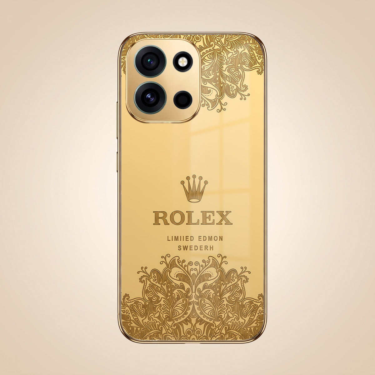 OnePlus Nord 6 5G Rolex Crown Gold Electroplated Glass Phone Back Case