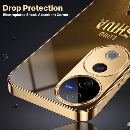Vivo V40 Pro 5G Lord Shiva Gold Electroplated Glass Phone Back Case