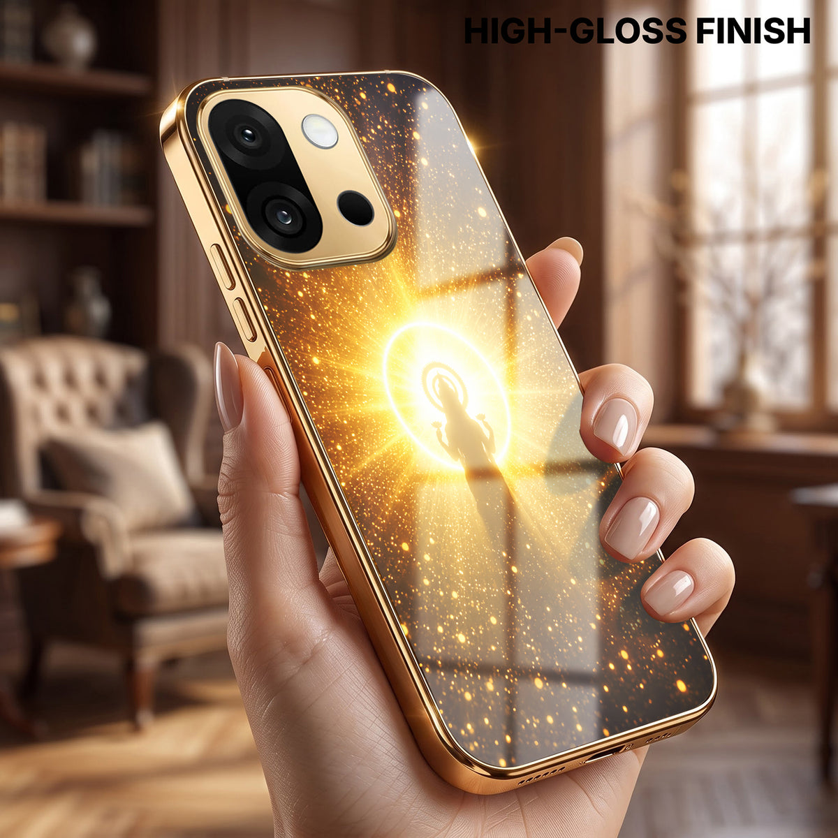 OnePlus 13s 5G Lakshmi Sacred Gold Electroplated Glass Phone Back Case