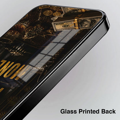 Oppo Reno 13 5G Time Is Money Black Electroplated Glass Phone Back Case